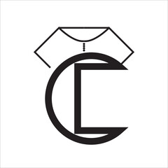 C shirt logo icon design illustration template web