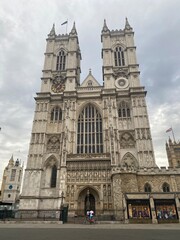 Fototapeta na wymiar Westminster Abbey, London. Summer - 2022, cloudy weather