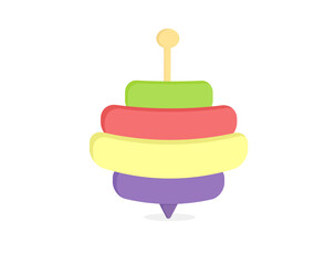 Yula children toy. Cartoon style. Vector illustration.