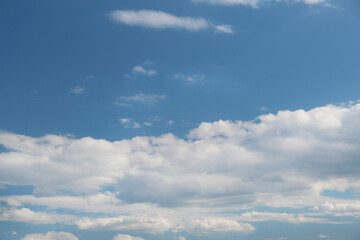 Picturesque view of blue sky with fluffy clouds