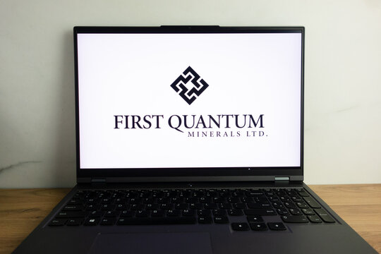 KONSKIE, POLAND - July 22, 2022: First Quantum Minerals Ltd mining and metals company logo displayed on laptop computer