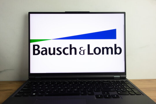 KONSKIE, POLAND - July 22, 2022: Bausch & Lomb eye health products company logo displayed on laptop computer