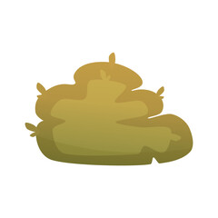 Autumn tree, great design for any purposes. Green bush for garden forest park. Cartoon vector Isolated illustration. Autumn design.