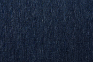 Texture of dark blue jeans as background, closeup