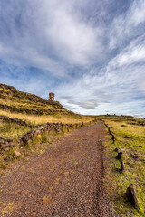 Fototapeta premium Sillustani is a funerary complex where you can see a series of impressive tombs belonging to the Colla culture