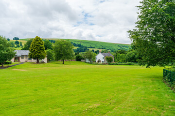 Fototapeta na wymiar Rural landscape in Sennybridge village, Powys, Wales