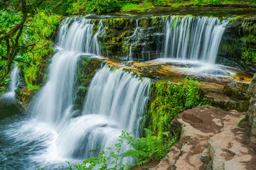 Sgwd y Pannwr waterfall in Wales, UK.