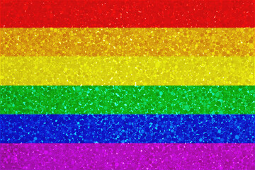 Rainbow flag on Styrofoam texture. LGBT flag painted on polyfoam.