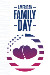 American Family Day. Holiday concept. Template for background, banner, card, poster with text inscription. Vector EPS10 illustration.