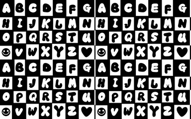 School English alphabet pattern for kids and fabrics and wrapping paper and notebooks and packaging and hobbies