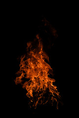 Fototapeta premium Blaze burning fire flame on art texture background.