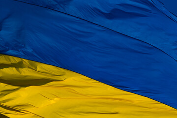Ukrainian flag country symbol. Ukraine background, waving, national, patriotic, striped, patriotism, blue, abstract, freedom, texture, object, country, celebrate, nation, patriot.