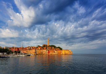 Wonderful morning view of old  Rovinj town, cROATIA.