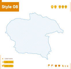 Fototapeta premium Almaty, Kazakhstan - grid map isolated on white background. Outline map. Simple line, vector map.