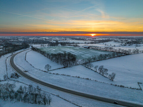 drone sunset view 
