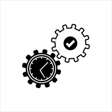 black gears clock time management concept clip art preview