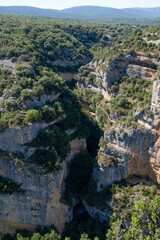 Fototapeta na wymiar Canyons, giant rock formations, gorges and caves, Mirador del Vero, Huesca, Spain