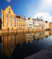 Poster Traditionele middeleeuwse architectuur in de oude stad van Brugge (Brugge), België © phant