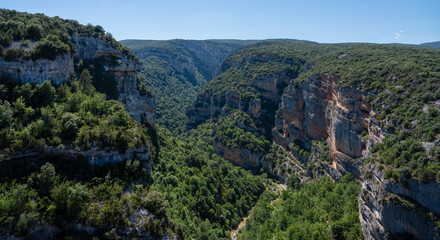 Canyons, giant rock formations, gorges and caves, Mirador del Vero, Huesca, Spain