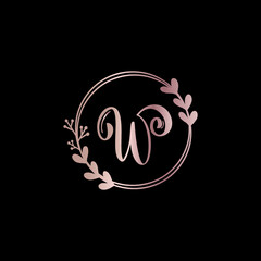 Obraz premium letter w flower logo design beauty logo fashion design