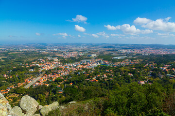 View of village of Sintra from the Moorish Castle, Portugal