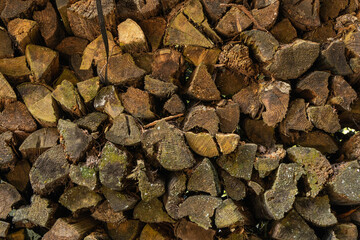 積み上げられた薪の背景素材