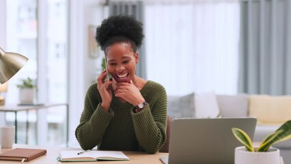 Freelance businesswoman setting a schedule appointment to discuss new ideas and business strategy, chatting to bank. Female entrepreneur talking on the phone while working at her home office desk.