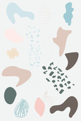 Geometric abstract illustration in calm color palette, vector design, poster