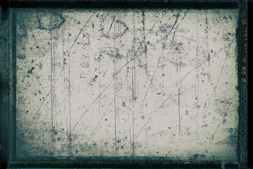Vintage photo film strip frame with grain, dust and scratches