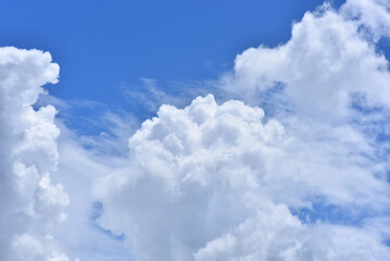 Beautiful sky. Cumulonimbus cloud and cirrus cloud
