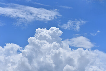Beautiful sky. Cumulonimbus cloud and cirrus cloud