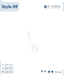 Jakarta, Indonesia - white low poly map, polygonal map. Outline map. Vector illustration.