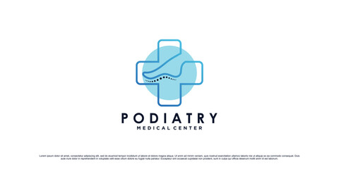 Podiatry logo design for medical clinic center with ankle concept Premium Vector