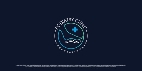 Podiatry clinic logo design for massage therapy with ankle and circle concept Premium Vector