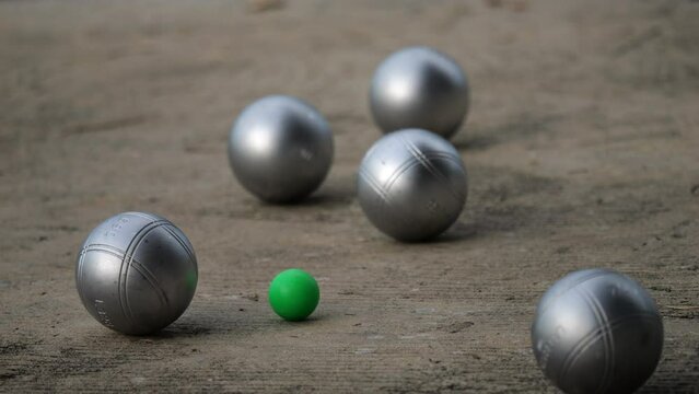 4k video slow motion petanque sports.