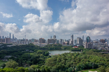 Fototapeta na wymiar Natural scenery of Luhu Park in Guangzhou, Guangdong, China