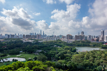 Fototapeta na wymiar Natural scenery of Luhu Park in Guangzhou, Guangdong, China