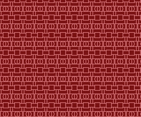 Seamless oriental background geometric pattern design. Perfect for fabric textures, wraping paper art and wallpaper illustration. This vector graphic contais a red background and light pink shape grid