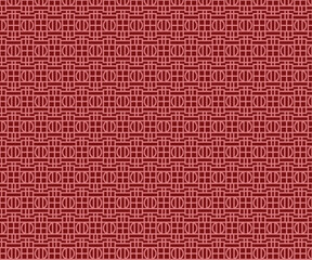 Seamless oriental background geometric pattern design. Perfect for fabric textures, wraping paper art and wallpaper illustration. This vector graphic contais a red background and light pink shape grid