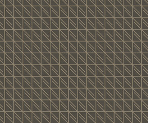 Seamless vector background geometric pattern design. Perfect for fabric textures, wraping paper art and wallpaper illustration. This vector graphic contais a dark grey background and golden line grid