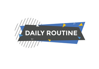 Daily routine text web template. Vector Illustration. 
