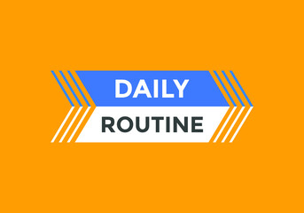 Daily routine text web template. Vector Illustration. 
