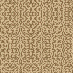Seamless geometric line pattern in arabian style, ethnic ornament. Endless hexagonal texture for wallpaper, banners, and invitation cards. Brown and white graphic lace background
