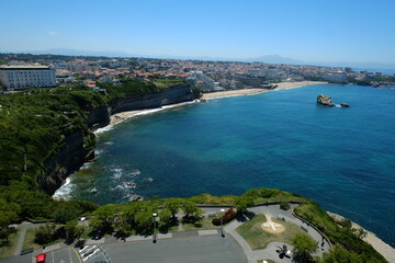 A view on the city of Biarritz from the lighthouse. The 8th July 2022, Basque country.