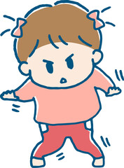 ぐらぐらしながら立つ子供のイラスト