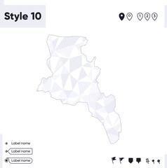 Catamarca, Argentina - white and gray low poly map, polygonal map. Outline map. Vector illustration.