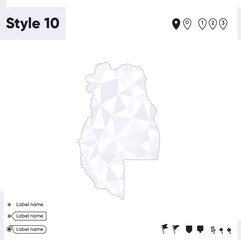 Mendoza, Argentina - white and gray low poly map, polygonal map. Outline map. Vector illustration.