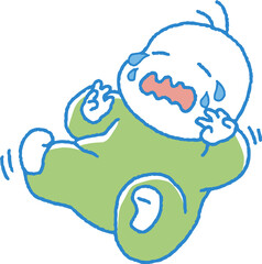 泣きぐずる赤ちゃんのイラスト