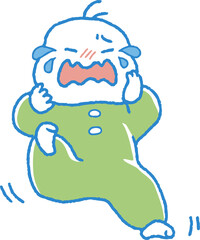 泣きぐずる赤ちゃんのイラスト