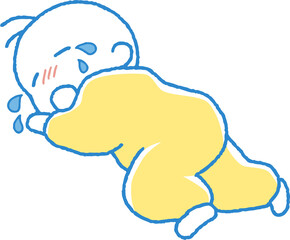 泣きぐずる赤ちゃんのイラスト